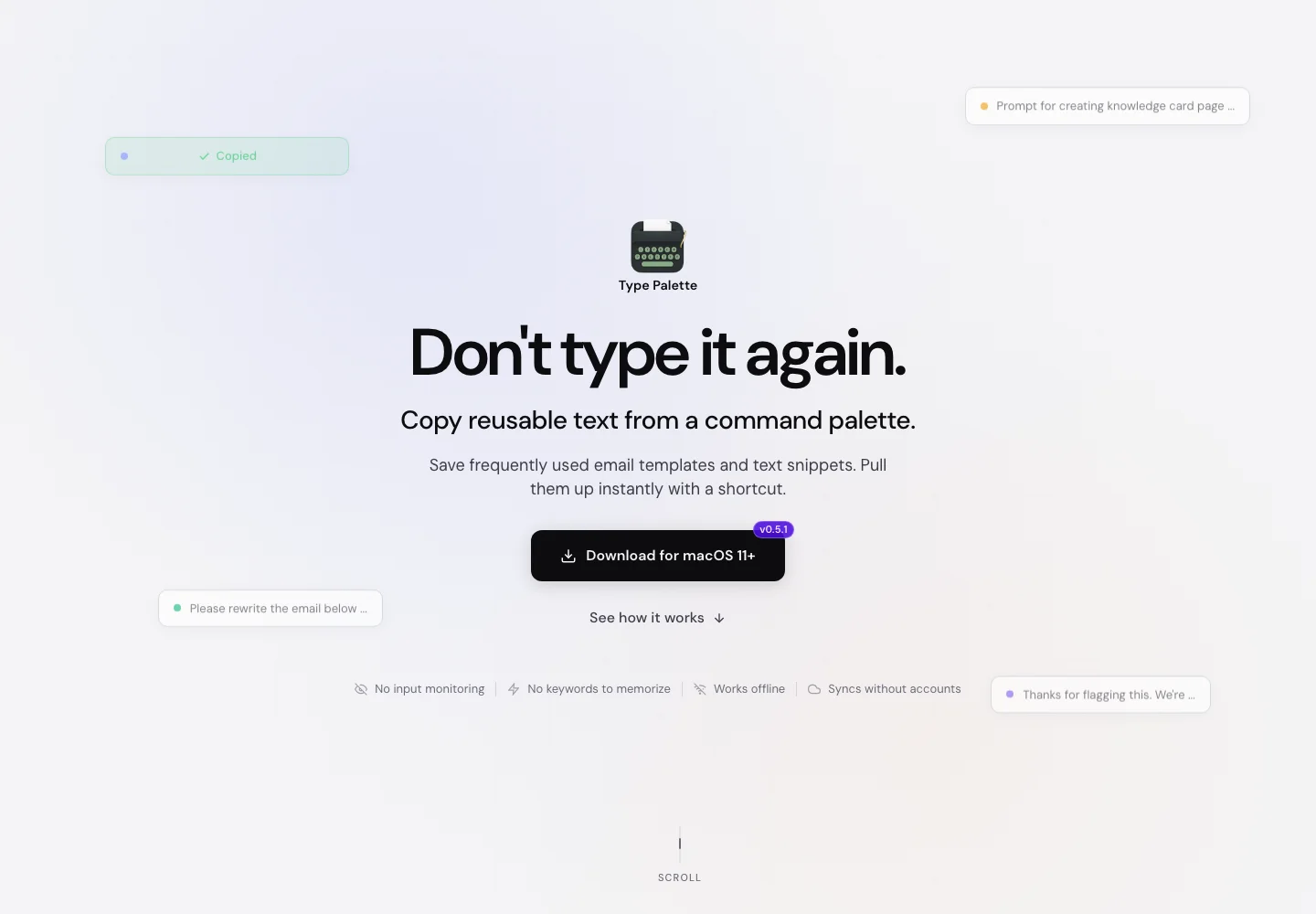 Type Palette website homepage